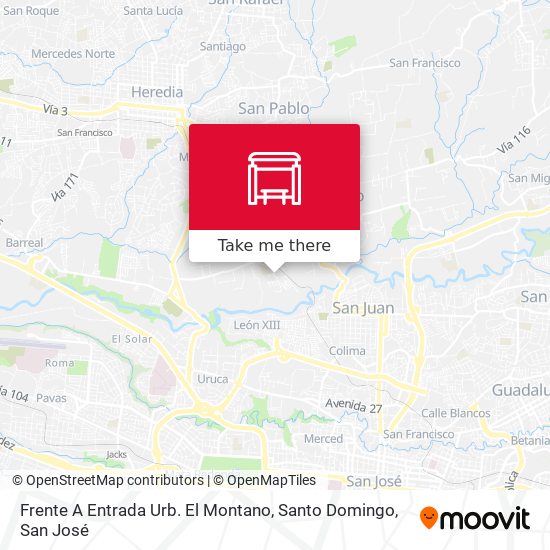 Mapa de Frente A Entrada Urb. El Montano, Santo Domingo