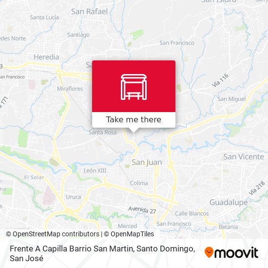 Mapa de Frente A Capilla Barrio San Martin, Santo Domingo