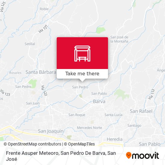 Mapa de Frente Asuper Meteoro, San Pedro De Barva