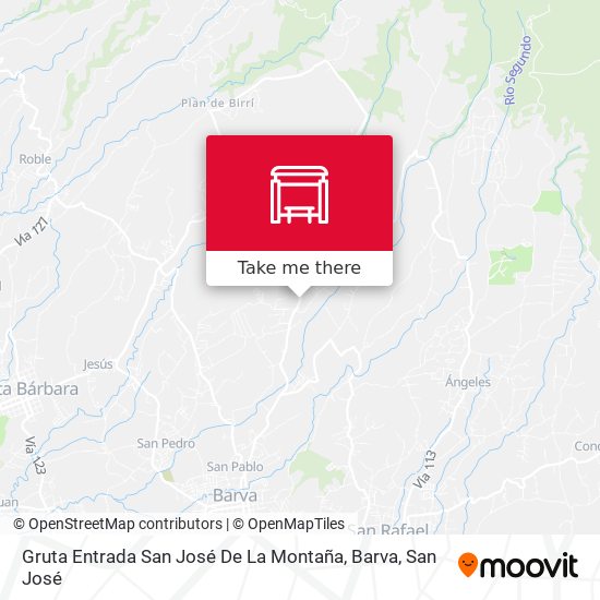Mapa de Gruta Entrada San José De La Montaña, Barva