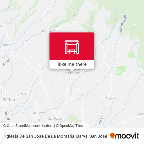 Iglesia De San José De La Montaña, Barva map
