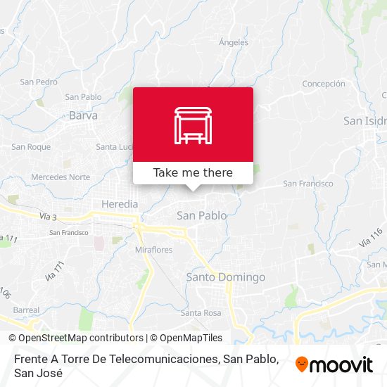 Frente A Torre De Telecomunicaciones, San Pablo map