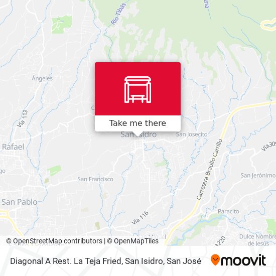 Mapa de Diagonal A Rest. La Teja Fried, San Isidro