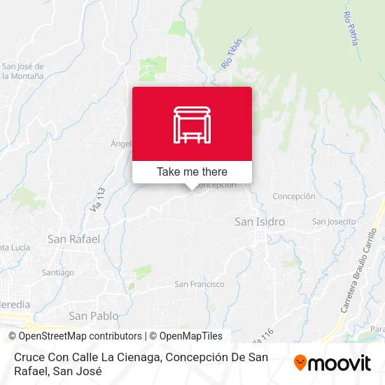 Mapa de Cruce Con Calle La Cienaga, Concepción De San Rafael