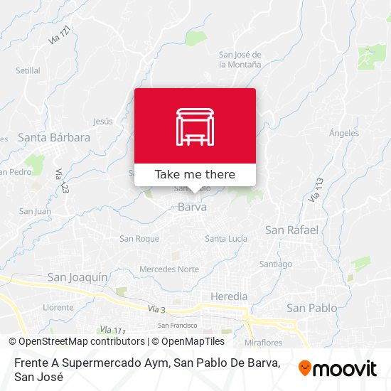 Frente A Supermercado Aym, San Pablo De Barva map