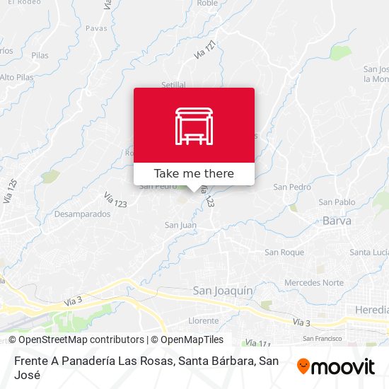 Frente A Panadería Las Rosas, Santa Bárbara map