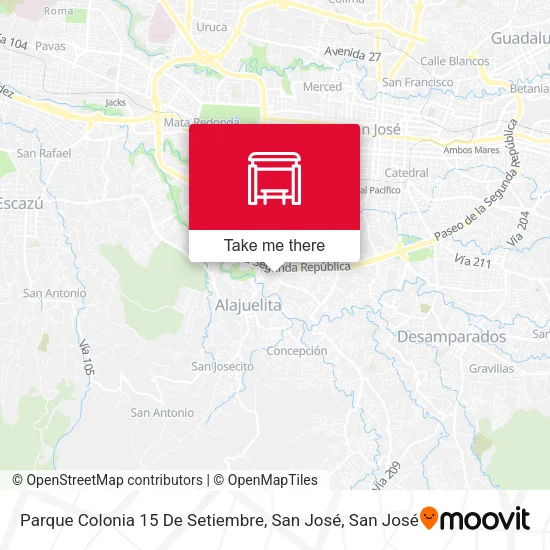 Mapa de Parque Colonia 15 De Setiembre, San José