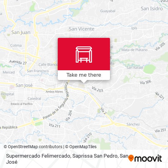 Supermercado Felimercado, Saprissa San Pedro map