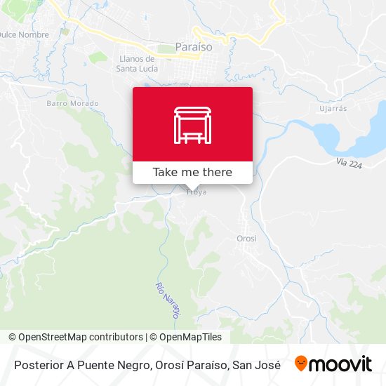 Mapa de Posterior A Puente Negro, Orosí Paraíso