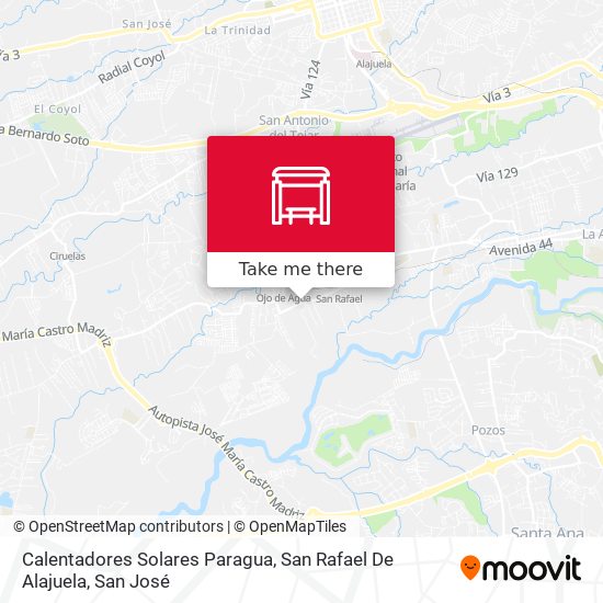 Calentadores Solares Paragua, San Rafael De Alajuela map