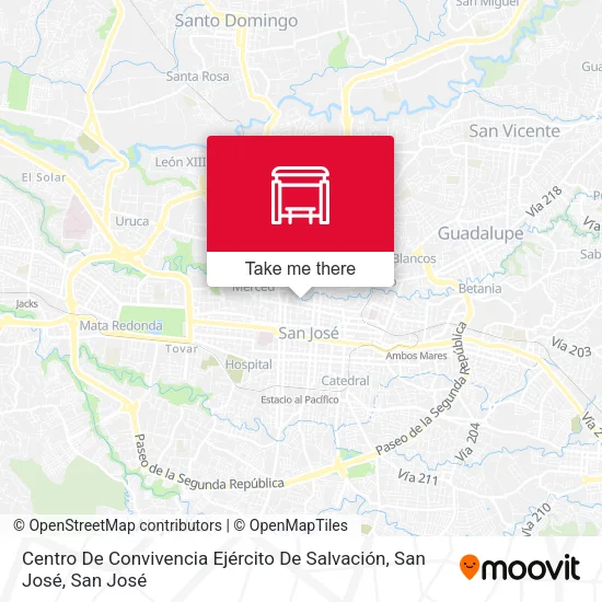 Mapa de Centro De Convivencia Ejército De Salvación, San José