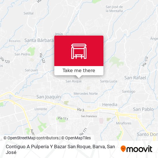 Contiguo A Pulpería Y Bazar San Roque, Barva map