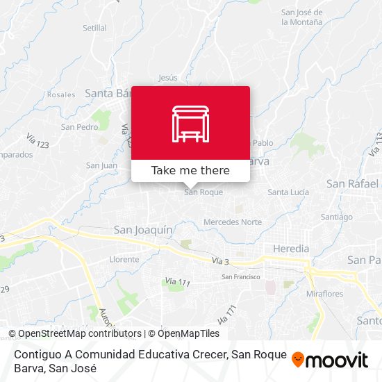 Contiguo A Comunidad Educativa Crecer, San Roque Barva map