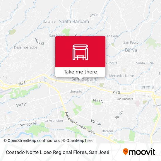 Costado Norte Liceo Regional Flores map