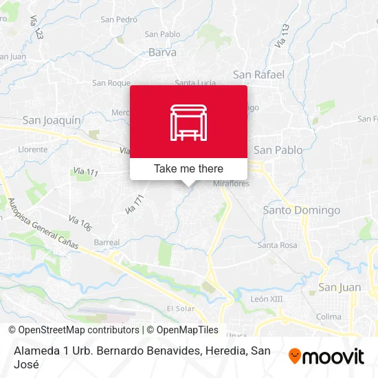 Mapa de Alameda 1 Urb. Bernardo Benavides, Heredia