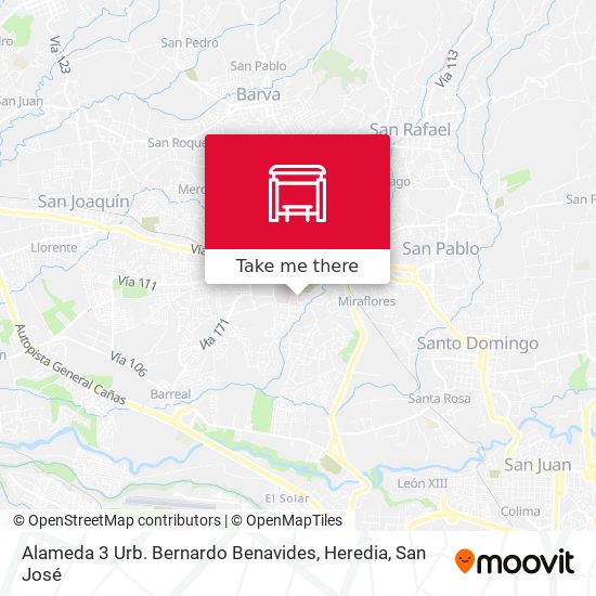 Alameda 3 Urb. Bernardo Benavides, Heredia map