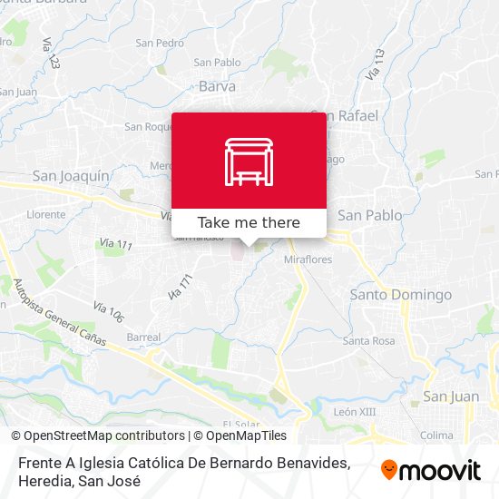 Mapa de Frente A Iglesia Católica De Bernardo Benavides, Heredia