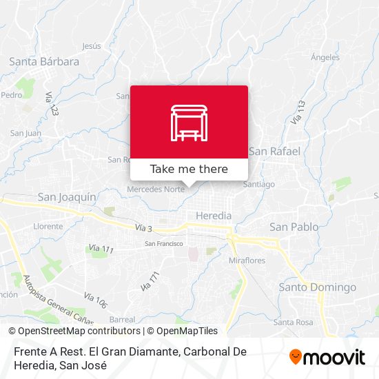 Frente A Rest. El Gran Diamante, Carbonal De Heredia map