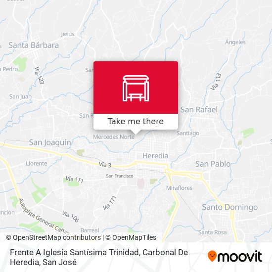 Mapa de Frente A Iglesia Santísima Trinidad, Carbonal De Heredia