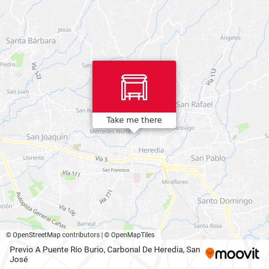 Mapa de Previo A Puente Río Burio, Carbonal De Heredia
