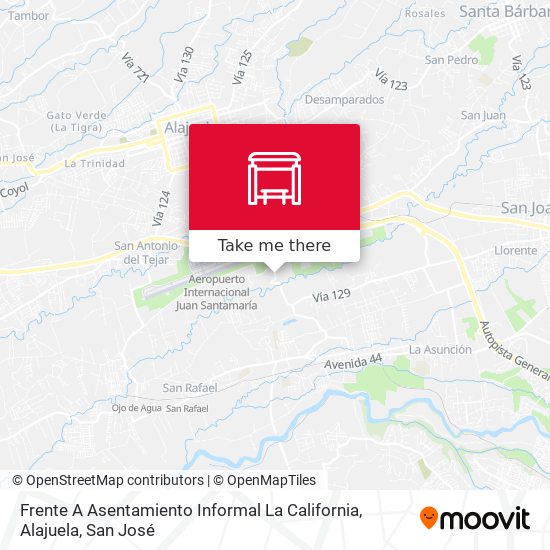 Frente A Asentamiento Informal La California, Alajuela map