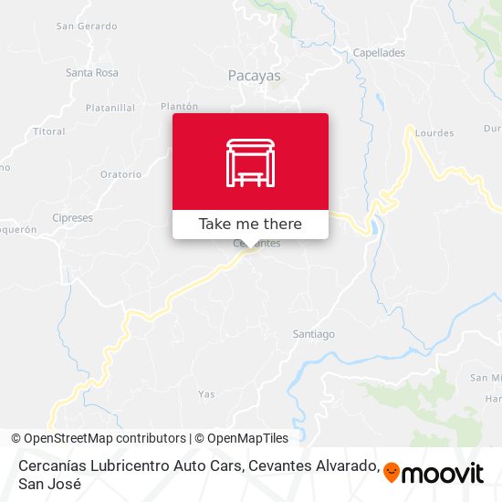 Mapa de Cercanías Lubricentro Auto Cars, Cevantes Alvarado