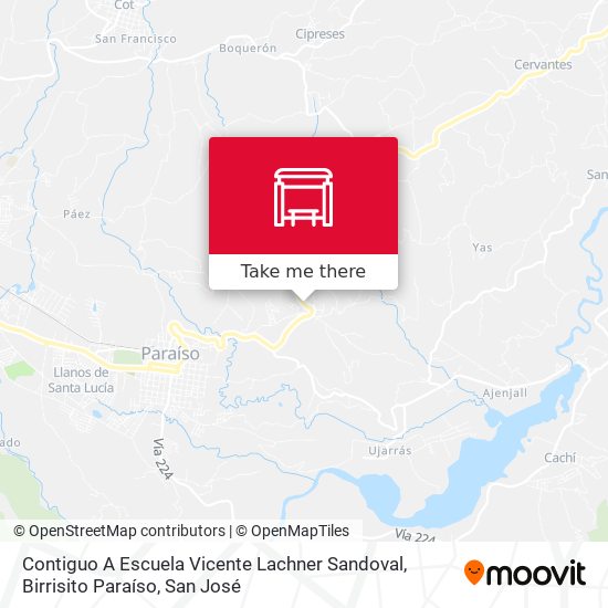 Mapa de Contiguo A Escuela Vicente Lachner Sandoval, Birrisito Paraíso