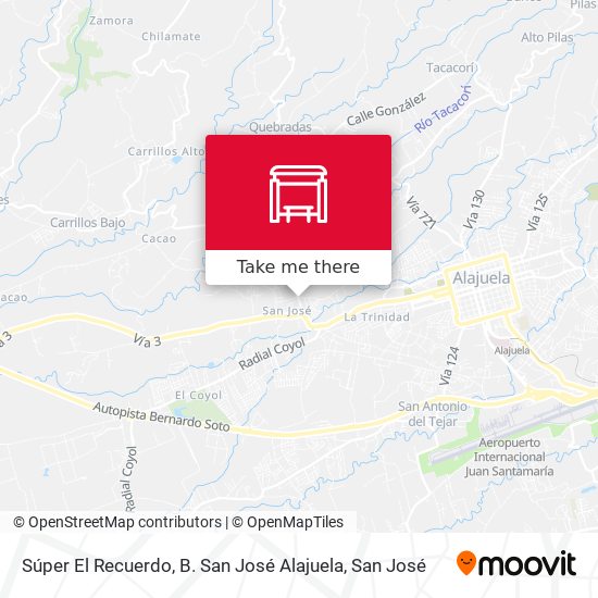 Súper El Recuerdo, B. San José Alajuela map