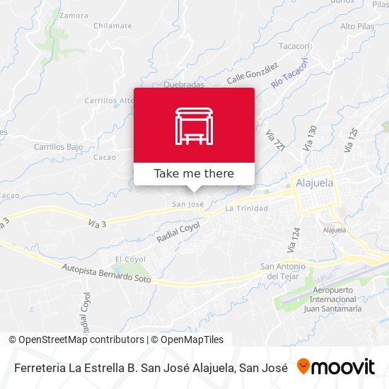Ferreteria La Estrella B. San José Alajuela map