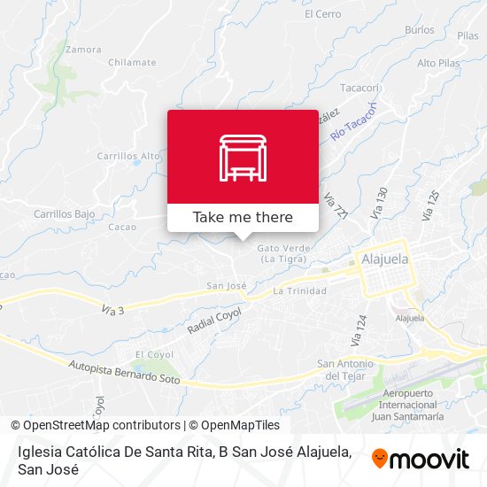Iglesia Católica De Santa Rita, B San José Alajuela map