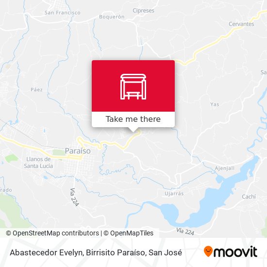 Mapa de Abastecedor Evelyn, Birrisito Paraíso