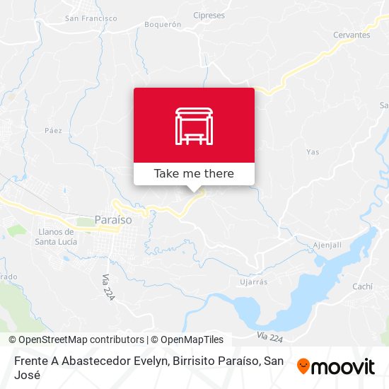 Frente A Abastecedor Evelyn, Birrisito Paraíso map