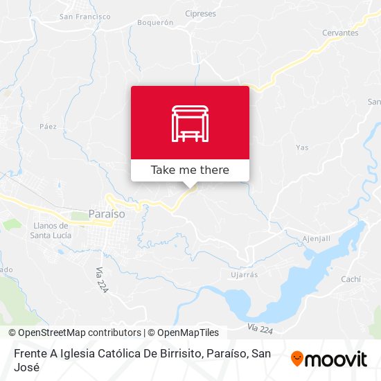 Frente A Iglesia Católica De Birrisito, Paraíso map