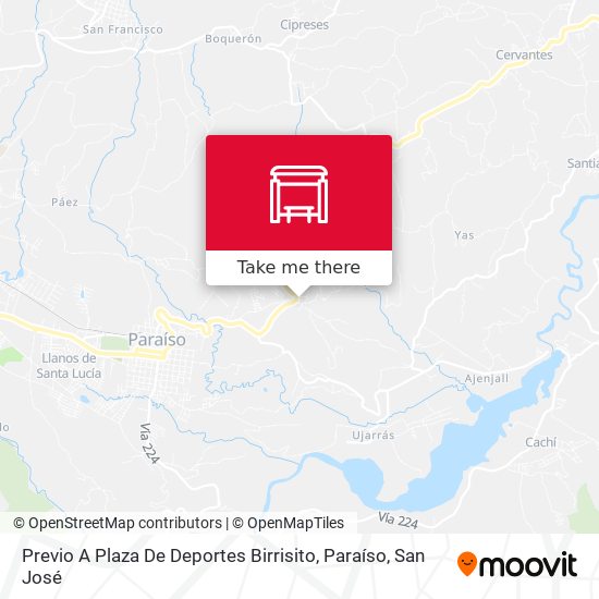 Mapa de Previo A Plaza De Deportes Birrisito, Paraíso