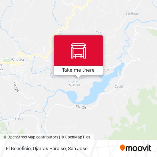 El Beneficio, Ujarrás Paraíso map
