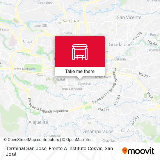 Mapa de Terminal San José, Frente A Instituto Cosvic