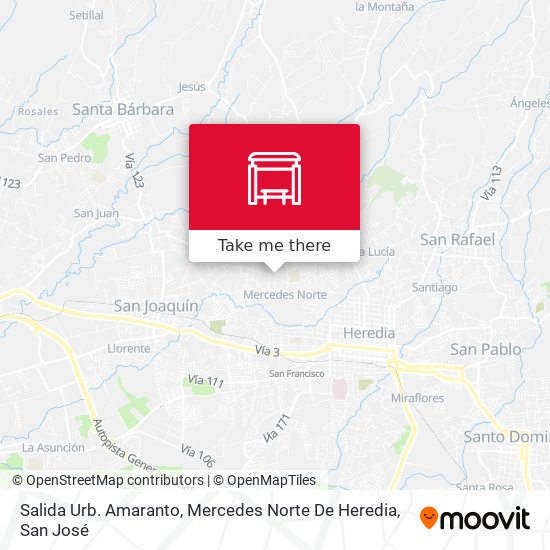 Salida Urb. Amaranto, Mercedes Norte De Heredia map