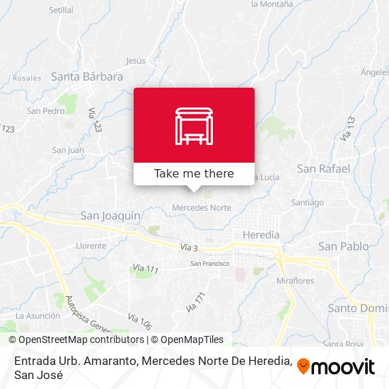 Mapa de Entrada Urb. Amaranto, Mercedes Norte De Heredia