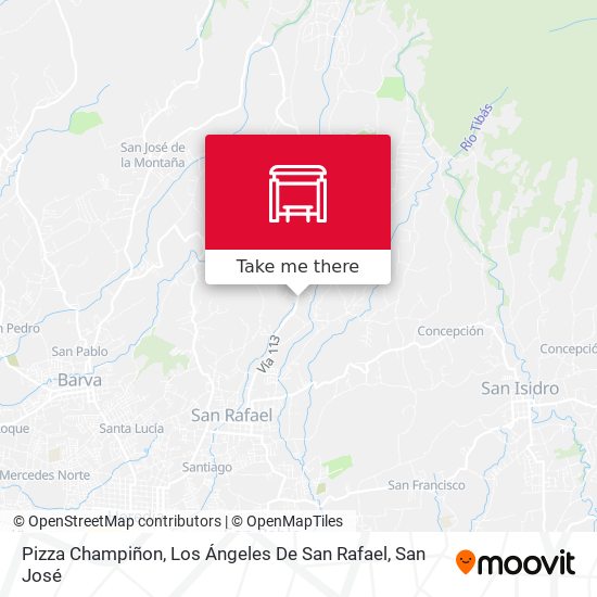 Mapa de Pizza Champiñon, Los Ángeles De San Rafael