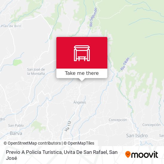 Previo A Policía Turística, Uvita De San Rafael map