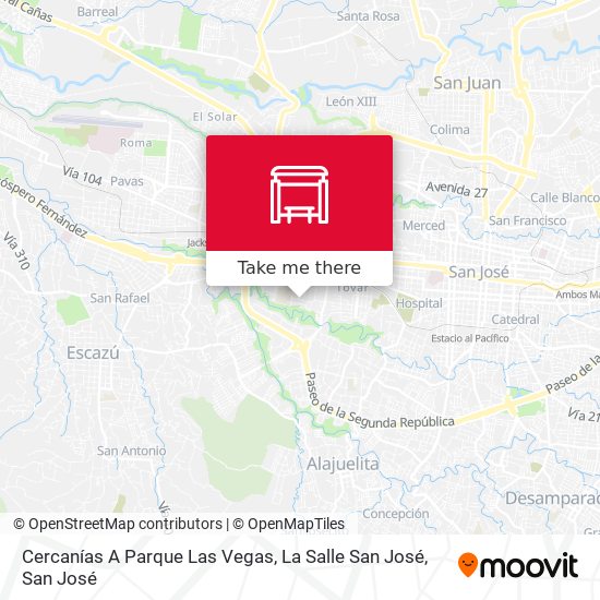 Cercanías A Parque Las Vegas, La Salle San José map