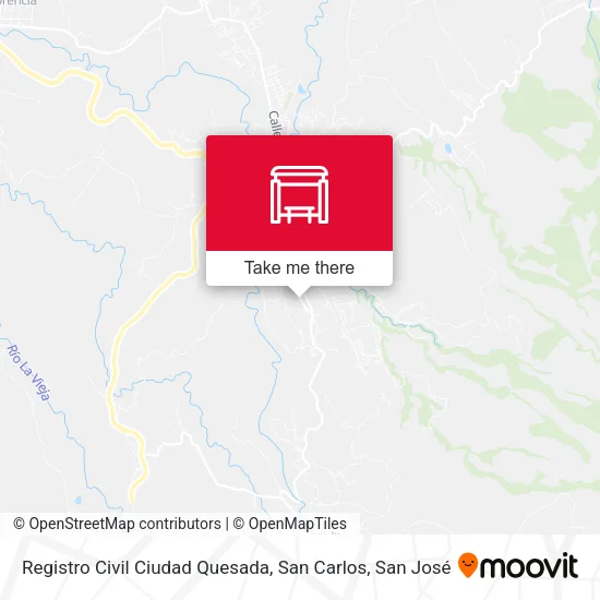 Registro Civil Ciudad Quesada, San Carlos map