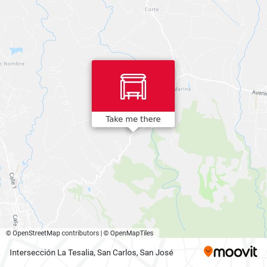 Mapa de Intersección La Tesalia, San Carlos