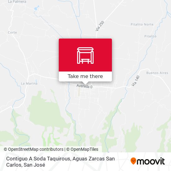 Contiguo A Soda Taquirous, Aguas Zarcas San Carlos map