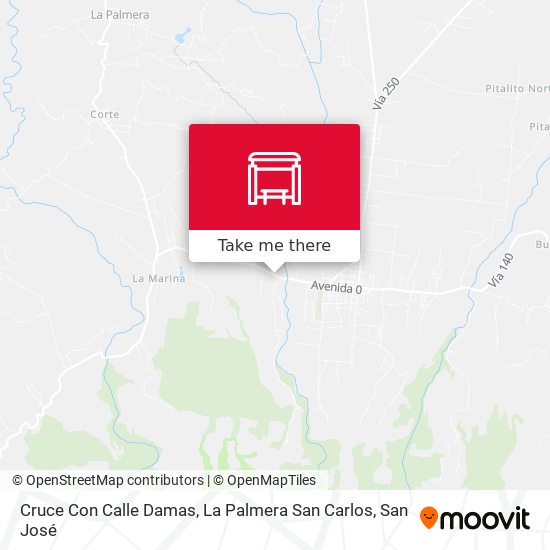 Cruce Con Calle Damas, La Palmera San Carlos map