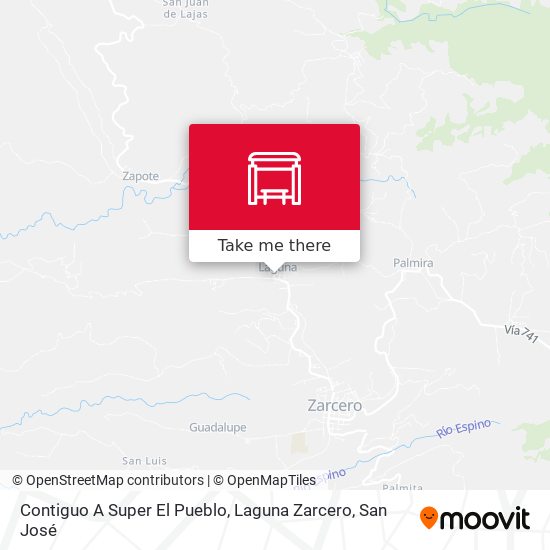 Contiguo A Super El Pueblo, Laguna Zarcero map
