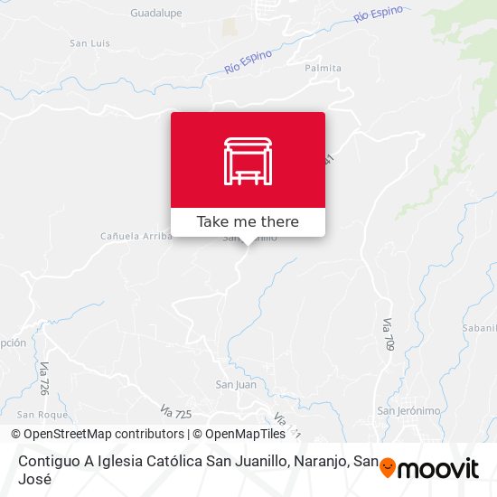 Mapa de Contiguo A Iglesia Católica San Juanillo, Naranjo