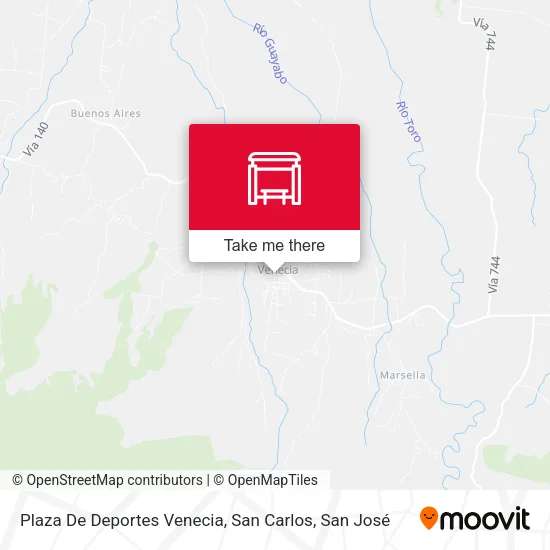 Plaza De Deportes Venecia, San Carlos map