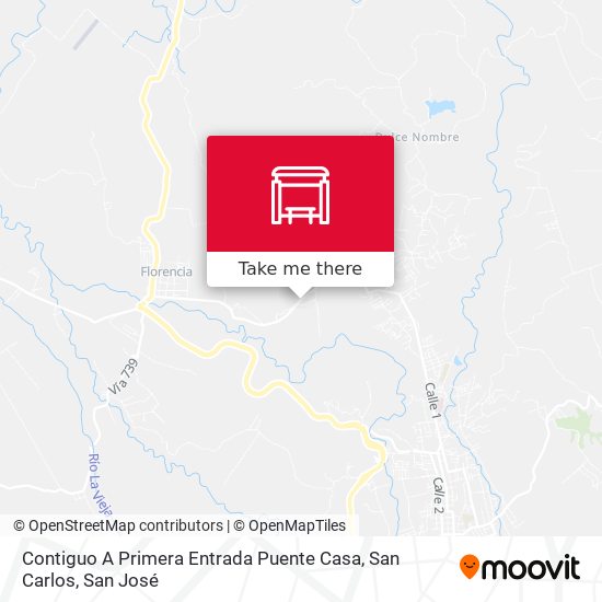 Mapa de Contiguo A Primera Entrada Puente Casa, San Carlos