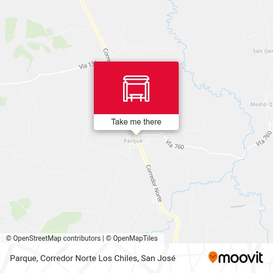 Parque, Corredor Norte Los Chiles map